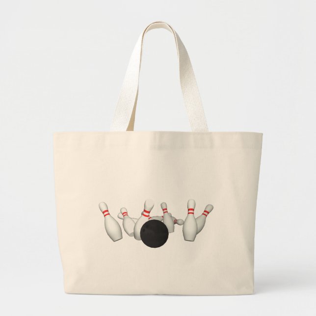 Grand Tote Bag Boule et goupilles de bowling : modèle 3D : (Devant)