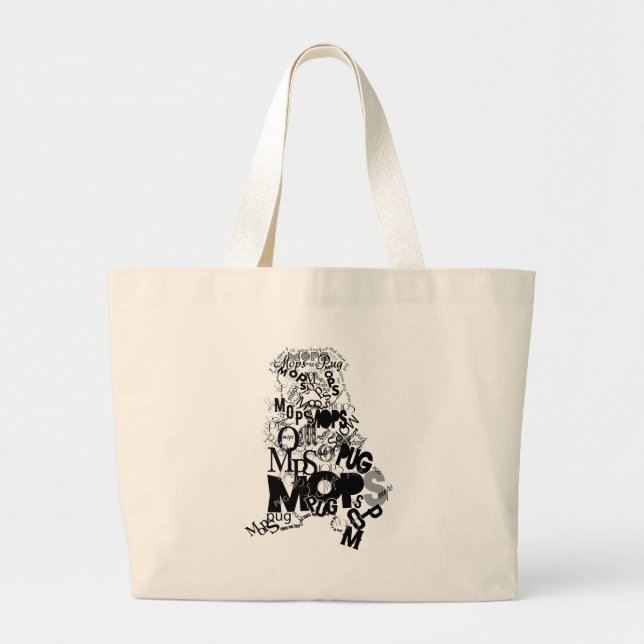 Grand Tote Bag Bouledogue de types (Devant)