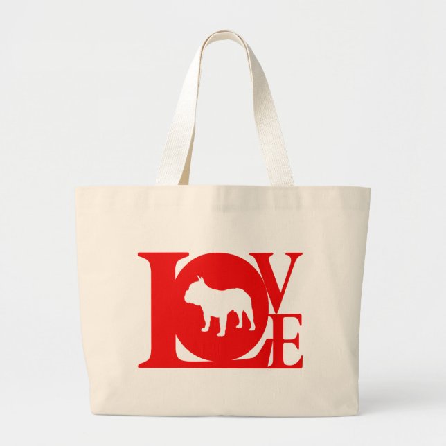 Grand Tote Bag Bouledogue français (Devant)