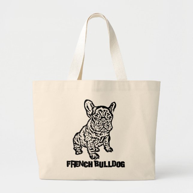 Grand Tote Bag Bouledogue français (Devant)