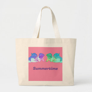 Grand Tote Bag Bouledogue français Comic Neon Bouledogue français