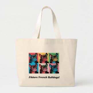 Grand Tote Bag Bouledogues français de J'Adore !