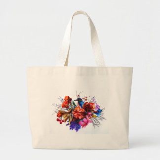 Grand Tote Bag Bouquet d'oiseau