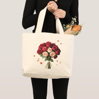 Grand Tote Bag Bouquet Rose de luxe Carryall Fourre-tout