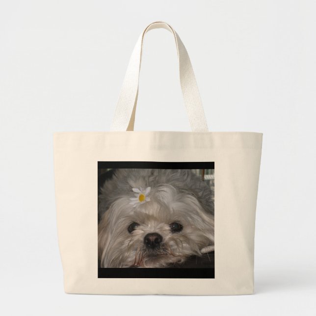 Grand Tote Bag Bourse de chiot de Shih Tzu (Devant)