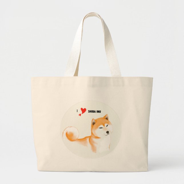 Grand Tote Bag Bourse Shiba inu (Devant)