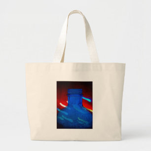 Grand Tote Bag Bouteille bleue et lumières