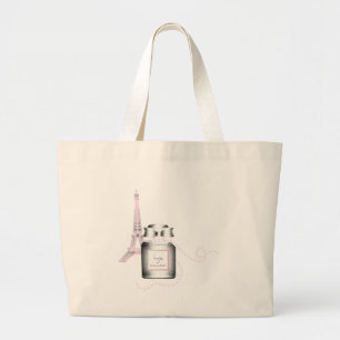 Grand Tote Bag Bouteille Parfum avec tour Eiffel et corde