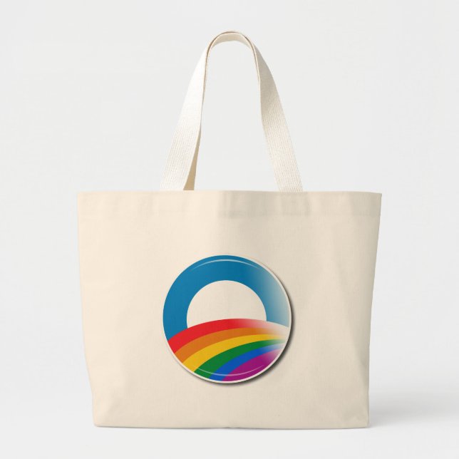 Grand Tote Bag Bouton de fierté d'Obama (Devant)