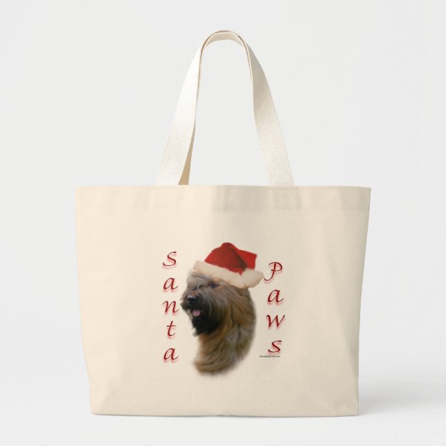 Grand Tote Bag Briard Père Noël Paws (Devant)