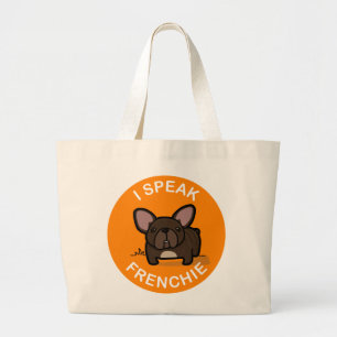 Grand Tote Bag Brindle orange je parle Frenchie