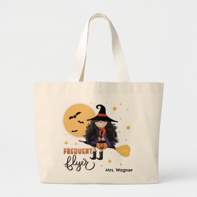Grand Tote Bag Brochure Halloween frénétique personnalisée (Devant)
