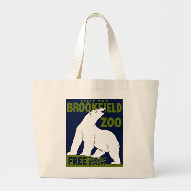 Grand Tote Bag Brookfield Zoo, Programme d'art fédéral Poster 193 (Devant)