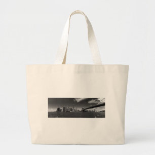 Grand Tote Bag Brooklyn noir panoramique