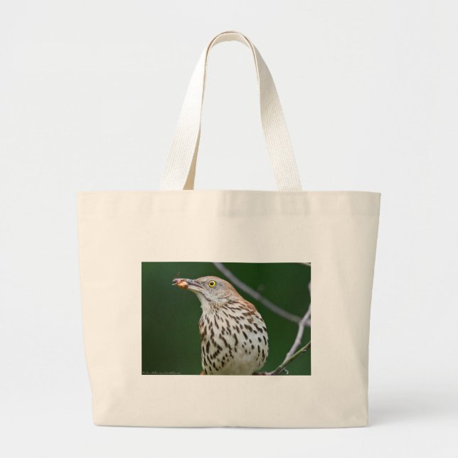 Grand Tote Bag Brown Thrasher avec / Catch Of The Day Cadeaux Vêt (Devant)