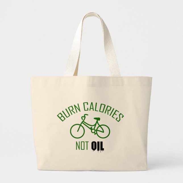 Grand Tote Bag Brûler les calories et non l'huile (Devant)