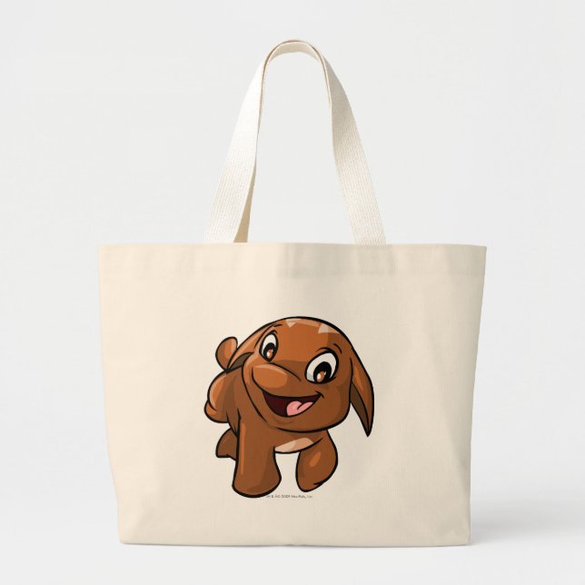 Grand Tote Bag Brun de Poogle (Devant)