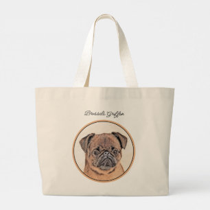 Grand Tote Bag Bruxelles Griffon Peinture Rouge Smooth Cute Dog A