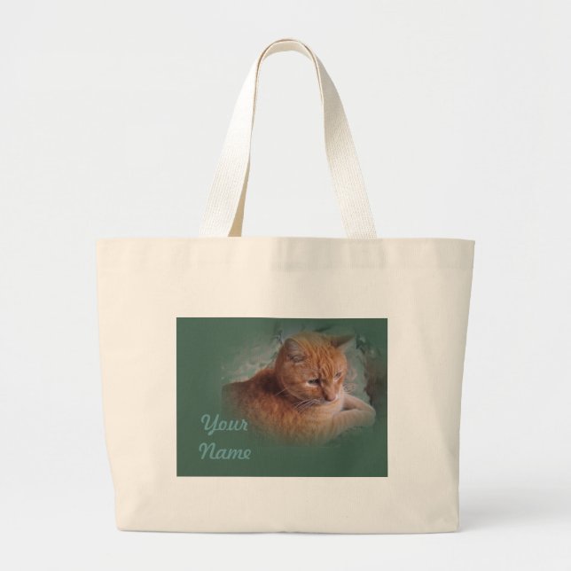 Grand Tote Bag Bubba l'Orange Tabby Tomcat (Devant)