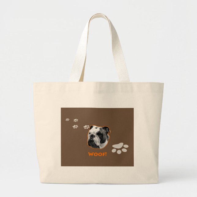 Grand Tote Bag Bulldog Woof (Devant)