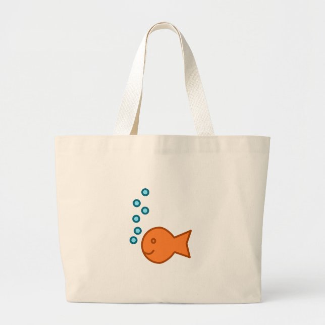 Grand Tote Bag Bulles de poisson rouge (Devant)