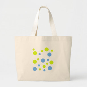 Grand Tote Bag Bulles Jaunes Bleues Funky Heureuses