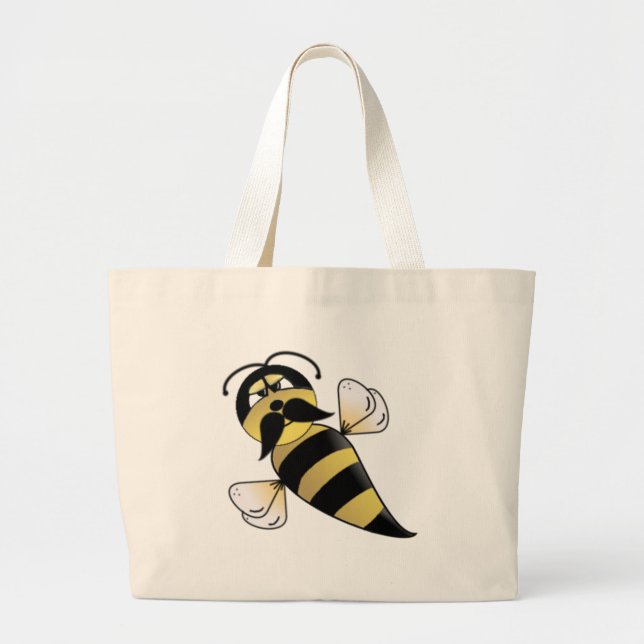 Grand Tote Bag Bumble Bee with Mustache (Devant)