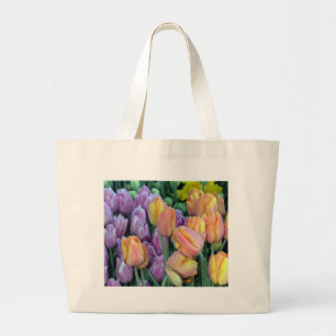 Grand Tote Bag Bunch de tulipes colorées