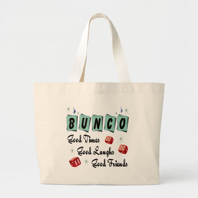 Grand Tote Bag Bunco Retro Typographie Partie Approvisionnement (Devant)