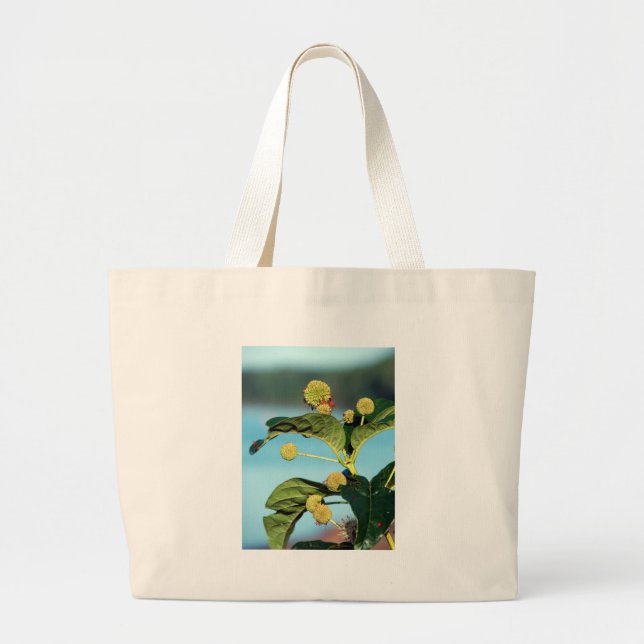 Grand Tote Bag Button Bush sur le fleuve Mississippi (Devant)