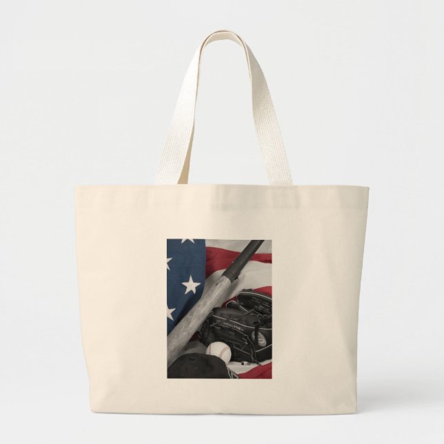 Grand Tote Bag bwredblue de basebasll (Devant)