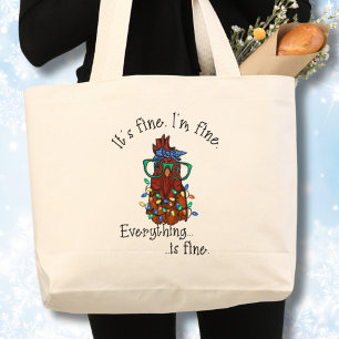 Grand Tote Bag Ça va, je vais bien, Noël drôle