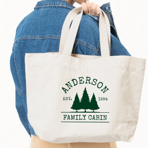 Grand Tote Bag Cabine Nom de famille Forest Green