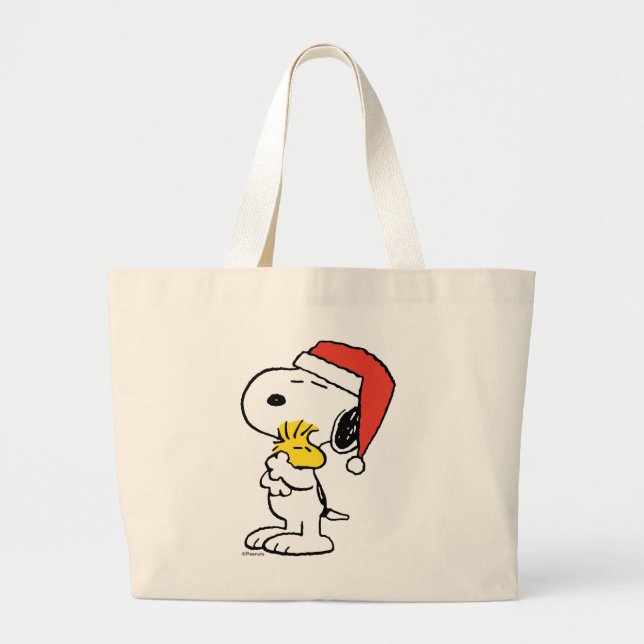 Grand Tote Bag cacahuètes | Snoopy & Woodstock Holiday (Devant)