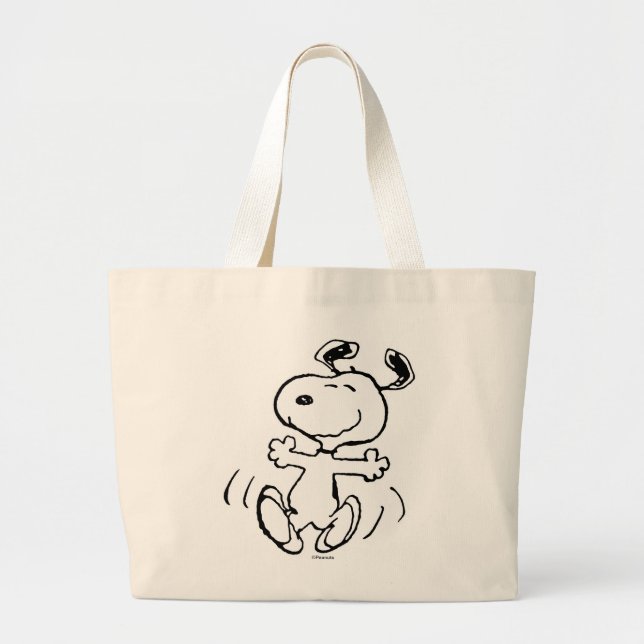 Grand Tote Bag cacahuètes | Une Danse Heureuse Snoopy (Devant)