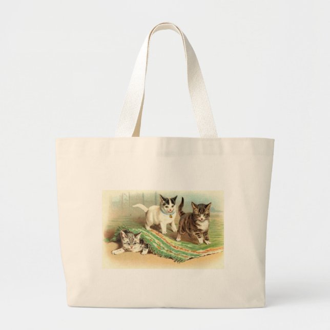 Grand Tote Bag Cache-cache de chatons (Devant)