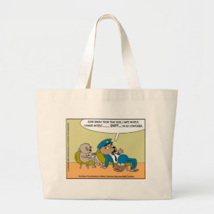 Grand Tote Bag Cadeau de chien facteur en thérapie drôle et décal