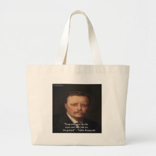Grand Tote Bag Cadeau de citation de sagesse "Pieds sur terre" de