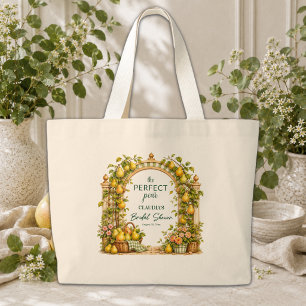 Grand Tote Bag Cadeau de mariage en vichy vert poire parfaite