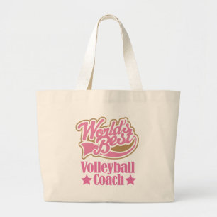 Grand Tote Bag Cadeau d'entraîneur de volleyball (mondes