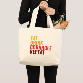 Grand Tote Bag Cadeau Drôle Amateur de Cornhole Dégradé de Couleu