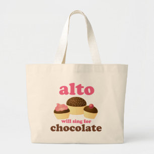Grand Tote Bag Cadeau drôle de musique de citation de chocolat