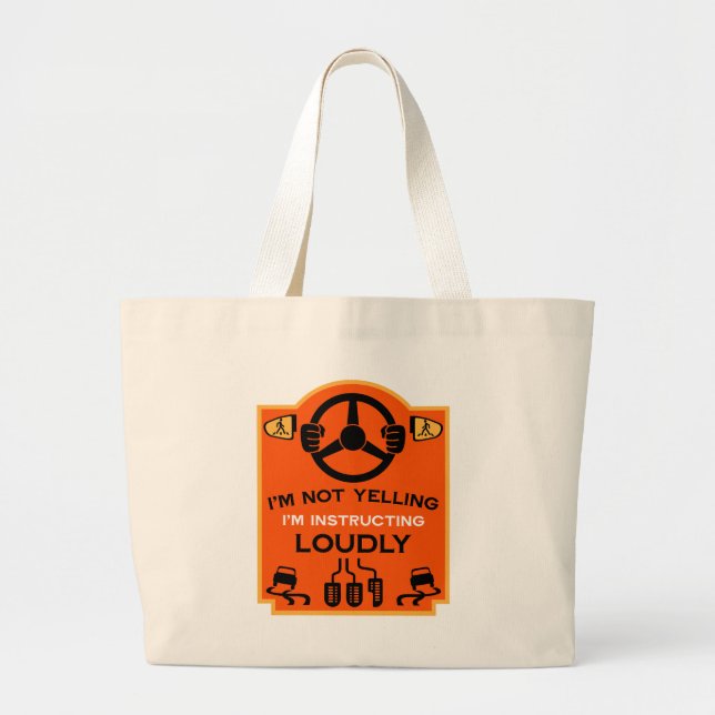 Grand Tote Bag Cadeau drôle pour moniteur d'auto-école (Devant)