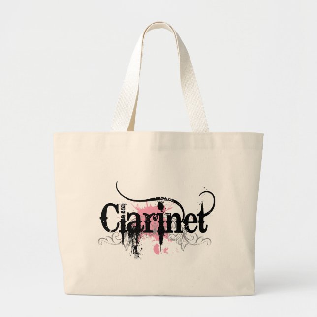 Grand Tote Bag Cadeau grunge frais de clarinette (Devant)