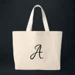Grand Tote Bag Cadeau initial personnalisé de l'enseignant<br><div class="desc">Cadeau de l'enseignant initial personnalisé. Don d'appréciation de l'enseignant.</div>