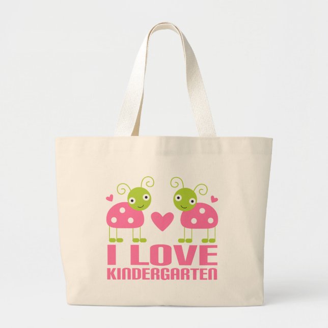 Grand Tote Bag Cadeau mignon de coccinelle de jardin d'enfants (Devant)