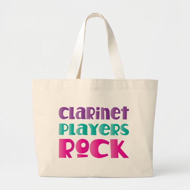 Grand Tote Bag Cadeau mignon de musique rock de joueurs de (Devant)