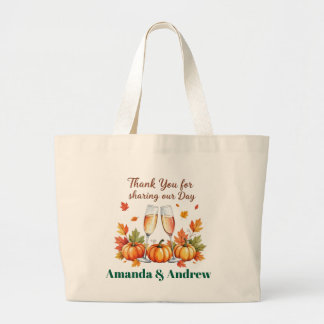 Grand Tote Bag Cadeau personnalisé d'automne pour invité Célébrat