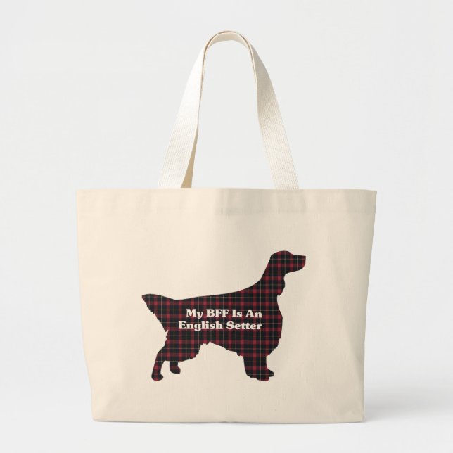 Grand Tote Bag Cadeaux BFF de Setter anglais (Devant)