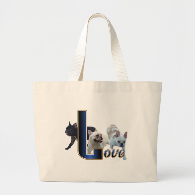 Grand Tote Bag Cadeaux Bulldog français (Devant)
